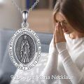 wholesale 925 Sterling Silver Miraculous Medal Pendant Necklace with Chain - Catholic Gift for Women and Men-0-4