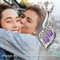 wholesale 925 Sterling Silver Twisted Pendant With Purple Stones-0-24