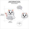wholesale 925 Sterling Silver Cat Ghost Stud Earrings for Women and Girls - Cute Animal Jewelry Accessories-0-4