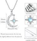 wholesale 925 Sterling Silver Moonstone Star & Crescent Moon Pendant Necklace for Women - Celtic s-0-5