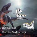 wholesale 925 Sterling Silver Dinosaur Stud Earrings for Women's Birthday Gift-0-1