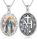 wholesale Sterling Silver Religious Medal Pendant Necklace for Women Men-0-0