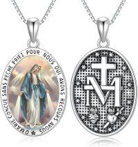 wholesale 925 Sterling Silver Virgin Mary Religious Medal Pendant Necklace for Women and Men-Virgin Mary_our lady of fatima