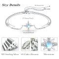 wholesale 925 Sterling Silver Tear Drop Blue Moonstone Bracelet-0-5