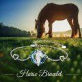 wholesale 925 Sterling Silver Blue Crystal Horse Head Heart Charm Bracelet for Women Girls Gifts-0-5