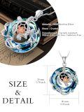 wholesale 925 Sterling Silver Turtle Pendant with Blue Swarovski Crystals and Rose Gold Accents - Gifts for Her-0-4