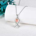 wholesale 925 Sterling Silver Heart Ribbon Pendant Necklace Forever in My Heart Cremation Jewelry for Ashes Memorial Keepsake-0-3