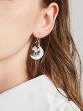 wholesale 925 Sterling Silver Crescent Moon Mushroom Earrings Wholesale With Opal-like Finish-0-1