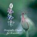 wholesale 925 Sterling Silver Dragonfly Charm Bracelet Bead Pendant Necklace Jewelry for Women Mother's Day Gift-0-3