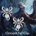 wholesale 925 Sterling Silver Octopus Stud Earrings with Larimar Stone - Vintage Style Sea Life s for Her Him-0-2