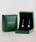 wholesale Sterling Silver White Opal Larimar Turquoise Moissanite Drop Dangle Earrings for Women-0-24