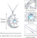 wholesale 925 Sterling Silver Moonstone Crescent & Sun Pendant Necklace - Celtic Jewelry for Women-0-1