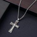 wholesale 925 Sterling Silver Baseball Themed Cross Pendant Necklace for Men & Women-0-2