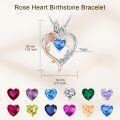 wholesale TOUPOP December Birthstone Necklace 925 Sterling Silver Rose Heart Topaz Necklace Heart Butterfly Pendant Necklace Jewelry Anniversary Birthday Christmas Gifts For Women Her Wife Girlfriend Mom -0-4