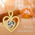 wholesale 10K Gold Multi-Colored Crystal Heart Pendant Necklace s for Her-0-5