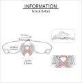 wholesale 925 Sterling Silver Pink Ribbon Angel Wing Heart Charm Bracelet  for Women Girls-0-4