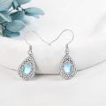 wholesale 925 Sterling Silver Teardrop Moonstone & Amethyst Filigree Dangle Earrings-0-2