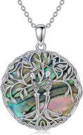 wholesale TOUPOP Tree Of Life Skeleton Necklace 925 Sterling Silver Tree Of Life Skull Pendant Necklaces Abalone Shell Celtic Tree Jewelry Gifts For Women Her Halloween Christmas Birthday Gift -0-0