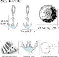 wholesale 925 Sterling Silver Anchor Earrings for Women Nautical Dangle Hoop Small Minimalist Hypoallergenic  for Wife Mom Summer Birthday Christmas-0-1