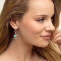 wholesale 925 Sterling Silver Blue Fire Opal Shark Drop Earrings for Girls and Women - Unique Oceanic Gift Idea-0-2