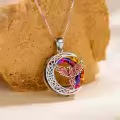 TOUPOP Sterling Silver Crystal Phoenix Pendant Necklace Celtic Jewelry Gift-0-3