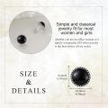 wholesale 925 Sterling Silver Classic Round Black Pearl Earrings-0-5