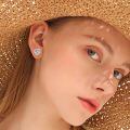 wholesale 925 Sterling Silver Birthstone Heart Stud Earrings Jewelry Gifts for Women-0-58