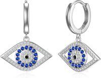 wholesale 925 Sterling Silver Blue Evil Eye Drop Earrings Turkish Amulet Jewelry for Women Girls Gifts-Eye2