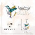 wholesale 925 Sterling Silver Sunflower and Hummingbird Crescent Moon Pendant Necklace-0-4