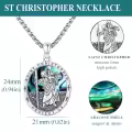 wholesale 925 Sterling Silver 925 Saint Christopher Protect Us Necklace Wholesale with Abalone Shell & Chain for Men/Women-0-2