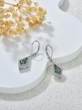 wholesale 925 Sterling Silver Heart-Shaped Moss Agate Drop Earrings with CZ Accents-0-2