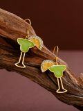 wholesale 925 Sterling Silver Margarita Earrings - Cute Fruit Cocktail Glass Dangle Earrings for Women Party Celebration s-0-2