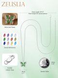 wholesale 925 Sterling Silver Birthstone Butterfly Necklace for Women-0-3
