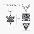 wholesale 925 Sterling Silver Eagle Star Triangle Pendant Necklace s for Women and Men-0-4