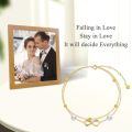 wholesale 14k Gold Infinity Pearl Double Layer Chain Anklet For Women-0-1