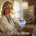 TOUPOP 925 Sterling Silver Crystal Heart Stethoscope Bracelet Nursing Jewelry-0-1