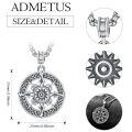 wholesale 925 Sterling Silver Oxidized Vintage Compass Pendant Necklace With Chain-0-1