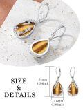 TOUPOP Sterling Silver Filigree Gemstone Teardrop Dangle Earrings-0-4