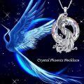 wholesale 925 Sterling Silver Crystal Phoenix Pendant Necklace for Women Girls Mothers' Day Gift-0-1