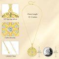 wholesale Gold Plated 925 Sterling Silver Compass Pendant Necklace  with Cubic Zirconia - Romantic Christmas  for Her/Mom/Wife-0-3