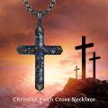 wholesale 925 Sterling Silver Black Abalone Shell Inlay Cross Pendant Chain Necklace for Men's Religious s -0-5