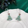 wholesale 925 Sterling Silver Christmas Tree Drop Earrings with Colorful Rhinestones and Bow Accents-0-2