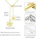 wholesale Gold 925 Sterling Silver CZ Snowflake Necklace - Double Pendant Set for Women's Fashion s-0-4