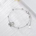 wholesale 925 Sterling Silver Cow Heart Charm Bracelet for Women Love-0-5