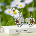 wholesale 925 Sterling Silver Ladybug Sunflower Heart Drop Earrings Gift for Women-0-5
