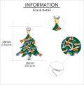 wholesale 925 Sterling Silver Green Enamel Christmas Tree Pendant Necklace with Red and Blue Crystals for Women Gifts-0-4