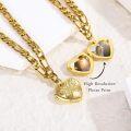 wholesale Sterling Silver Gold Heart Photo Locket Bracelet for Women-0-16
