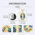wholesale Gold 925 Sterling Silver Oval Pendant with Abalone Shell and Gold Plated Statue of Santa Sebasti¨¢n Protect Us - Religious Medal  for Men-0-2