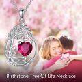 wholesale Sterling Silver Yellow Gold Plated Gemstone Tree of Life Pendant Necklace-0-112