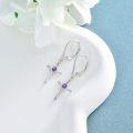wholesale TOUPOP Birthstone Cross Earrings 925 Sterling Silver Infinity Cross Dangle Drop Earrings Fine Jewelry Birthday Christmas Gifts For Women Her Girlfriend -0-4
